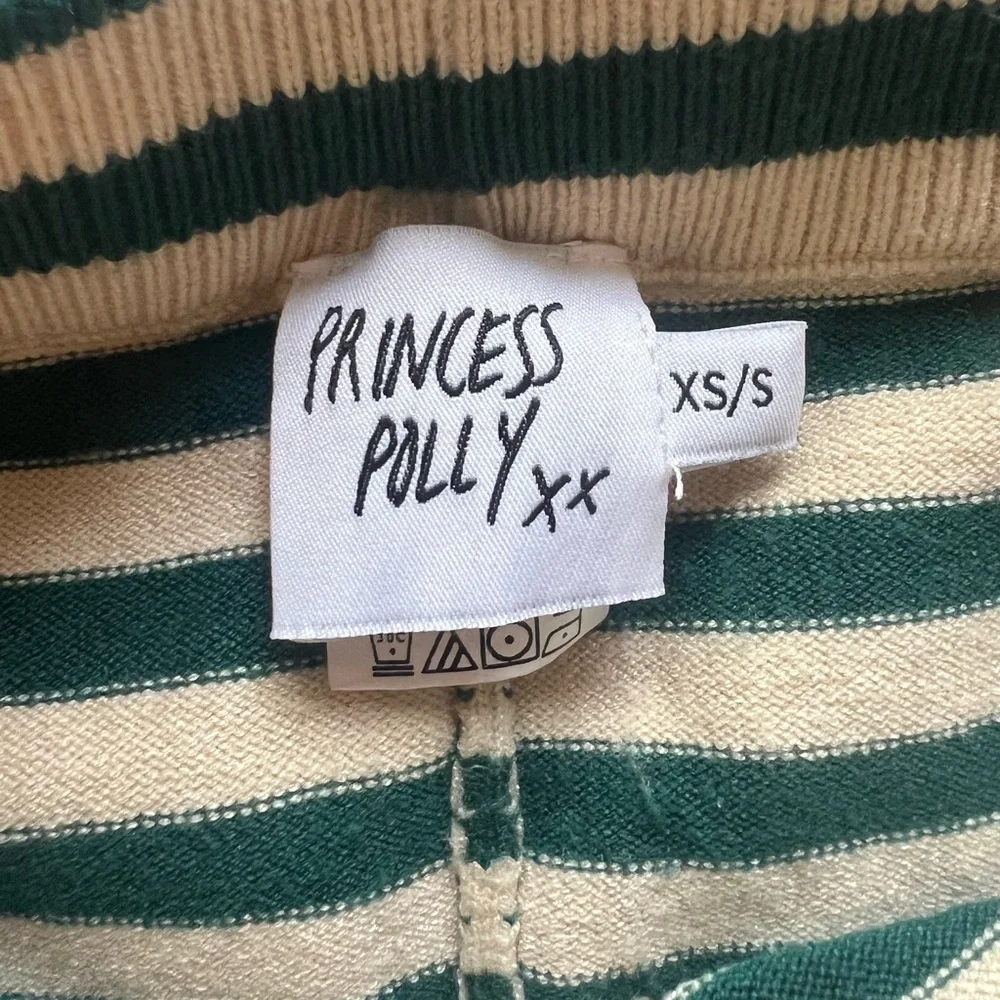 Princess Polly Green & Cream Eris Knit Shorts - Picture 4 of 5